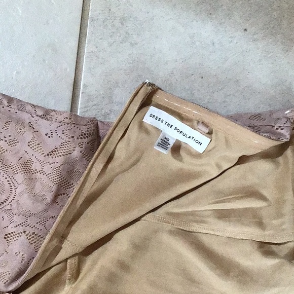 Dress the Population Pink Lace lined Strapless Dress nwot - Picture 4 of 4